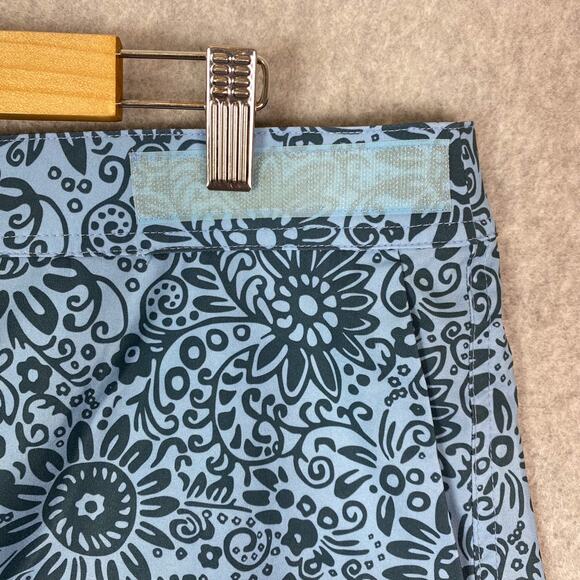 RipSkirt Hawaii Womens XL Blue Floral Wrap Skirt Side Pockets - Picture 5 of 8